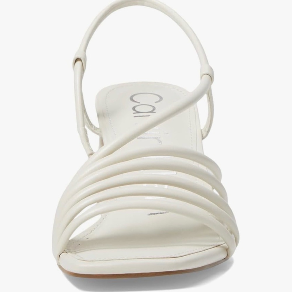 Calvin Klein Cream Strappy Block Heels Ivory Size 6 - Picture 5 of 5